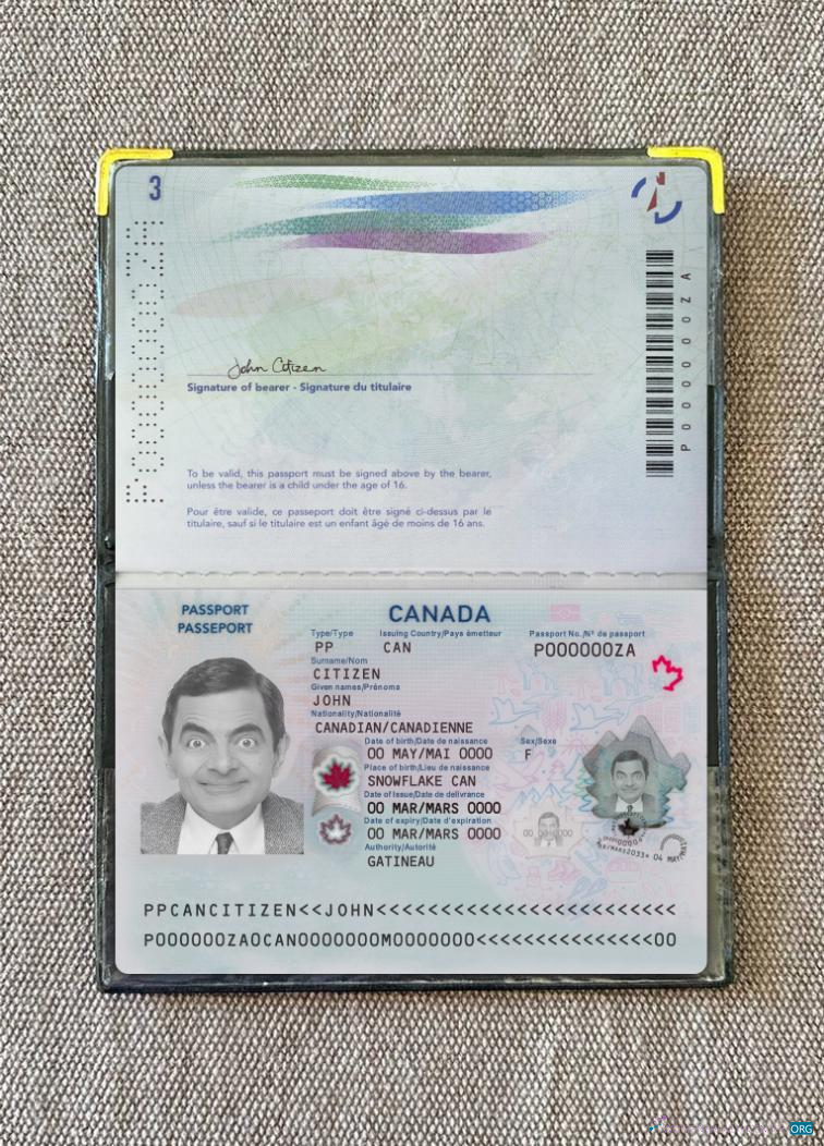Download Canada passport 2023 present version 2 photolook Photoshop template